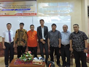 Foto bersama pimpinan Fakultas MIPA Unpatti, Ketua Jurusan Matematika FMIPA Unpatti dan para Narasumber kegiatan Workshop
